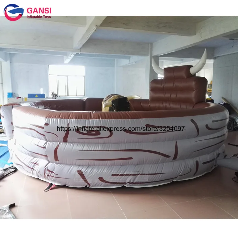 Amusement Park Inflatable Jumping Bull Mat 6M Diameter Air Trampoline For Rodeo Bull Cheap Inflatable Mechnical Bull Mattress