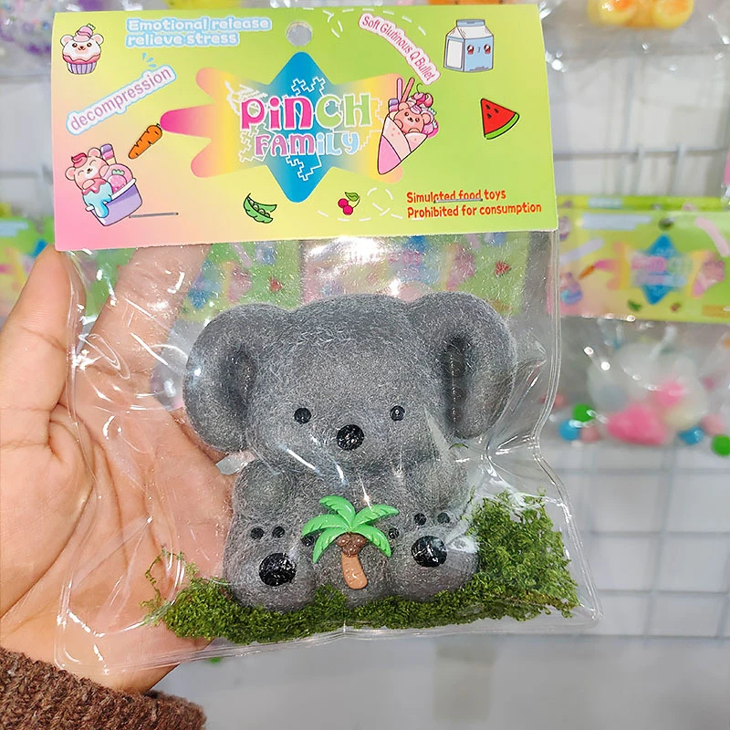 1PC Cartoon Nette Fuzzy Koala Weiche Kneifen Freude Spielzeug Erwachsene Squeeze Stress Release Hand Entspannen Kinder Dekompression Spielzeug Spaß geschenk