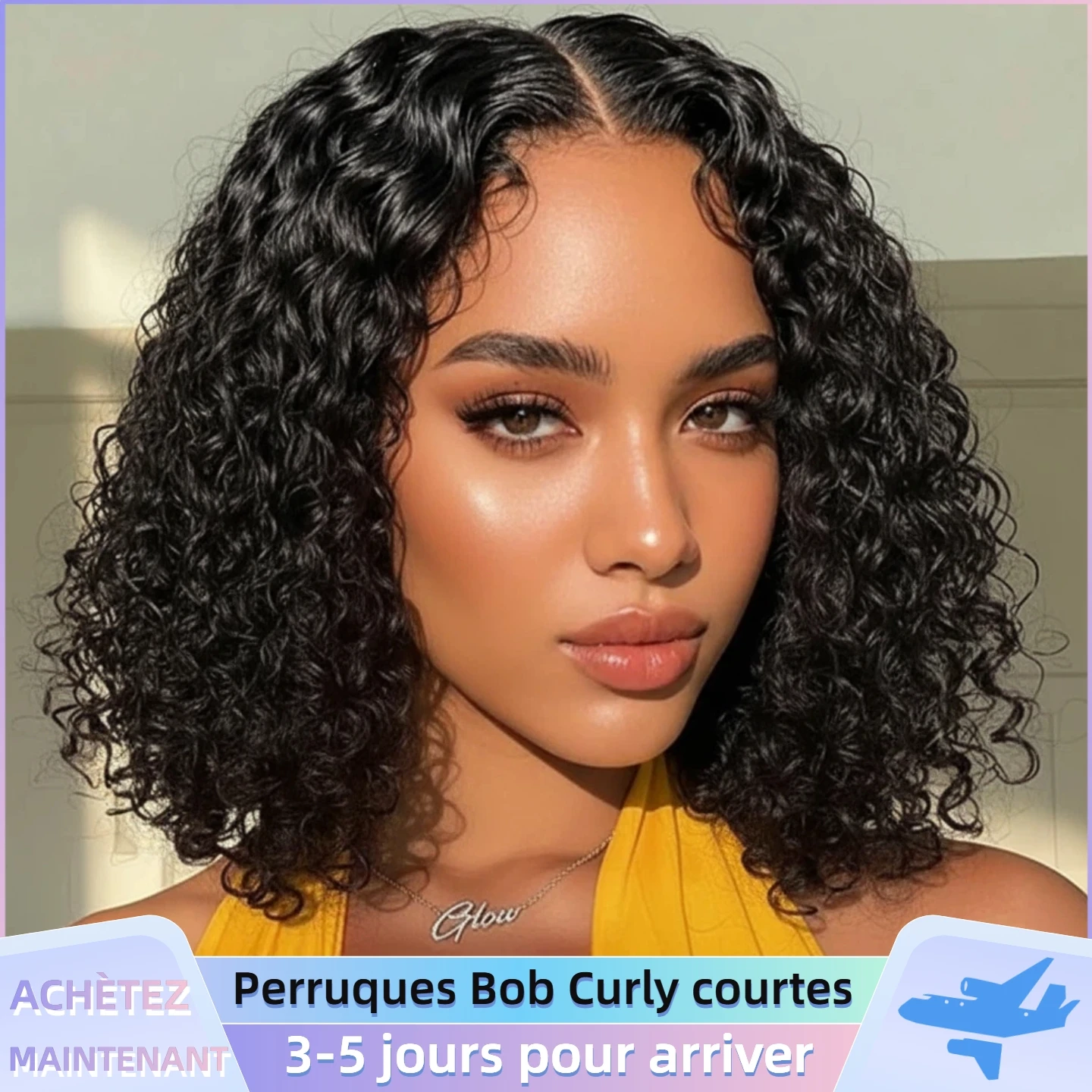 Perruques courtes bouclées bob 4x4 sans colle, prêtes à porter, en cheveux humains brésiliens, Deep Wave, perruque frontale en dentelle HD 5x5 pour femmes, densité 200%