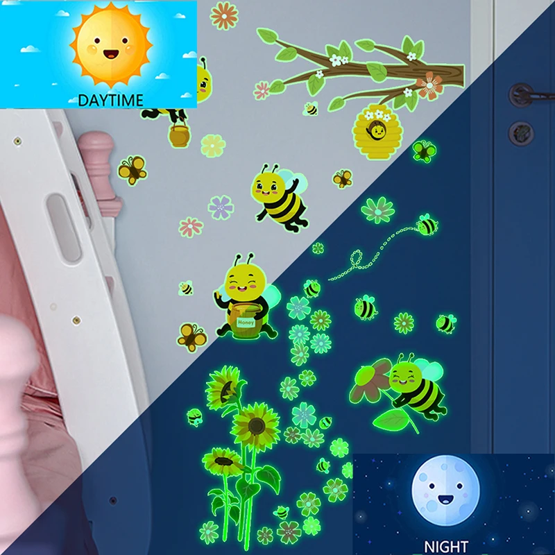 Green Luminous Bee Flower Wall - огляд і ціна Baby Nursery Green