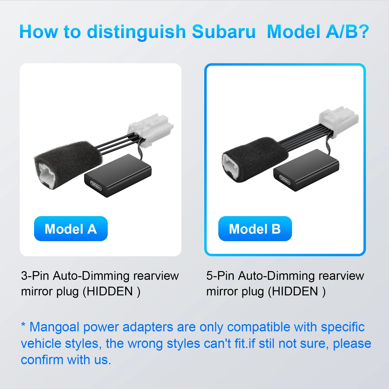Mangoal Dash Cam Power Adapter Fit For Subaru Ascent Crosstrek Forester Impreza BRZ,Etc (Only Support North American Autos )