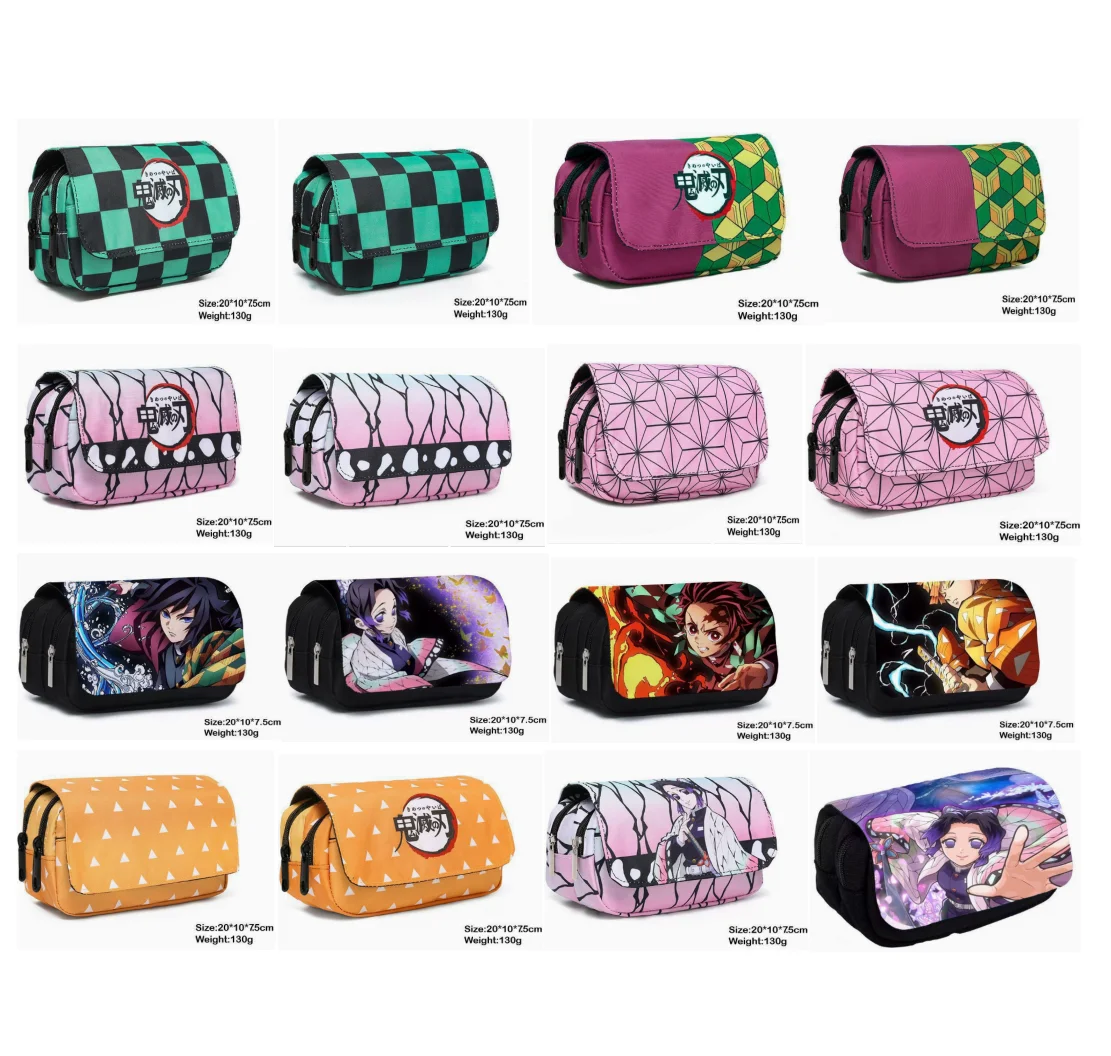 Auf Lager: Demon Slayer Animations-Federmäppchen, doppelt, für Lernzwecke, gute Lernhilfen
