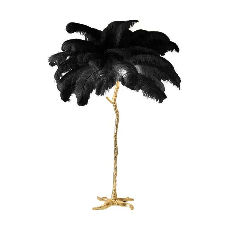 Nordic Feather Vloerlamp Licht Luxe Internet Celebrity Struisvogel Ins Live-uitzending Kamerdecoratie Sfeer Tafel Roomdecor