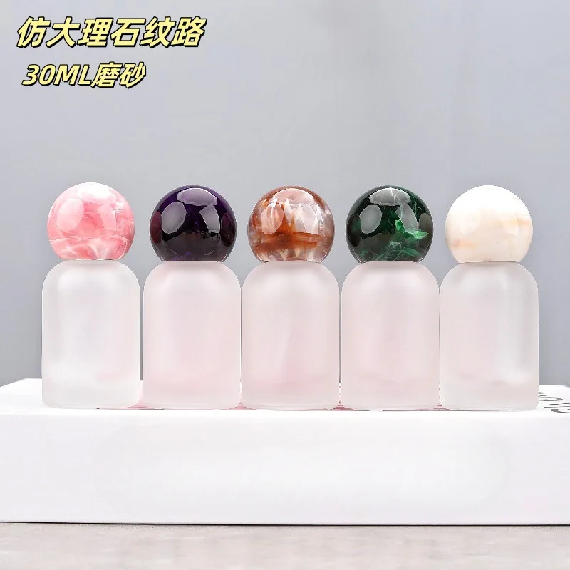 

10pcs 30ml Empty Froste Glass Spray Bottle Imitation Marble Lid Perfume Bottle Fragrance Atomizer Dispenser Fine Mist