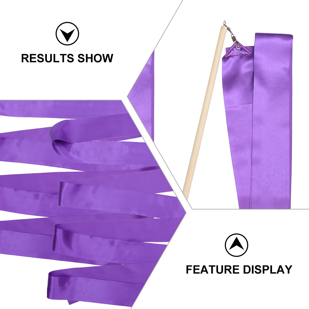 

4Pcs Gymnastics Ribbon Kids Dancing Streamer Rhythmic Performance Colorful Dance Props Durable Material Ideal Circus Skill