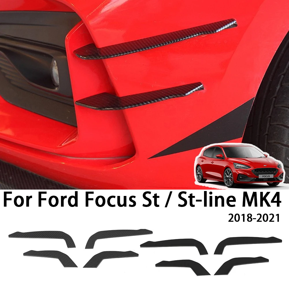 For Ford Focus ST St-line MK4 2018 2019 2020 2021 Front Bumper Spoiler Wind Knife Side Skirt Lip Wind Air Knife Canards Splitter
