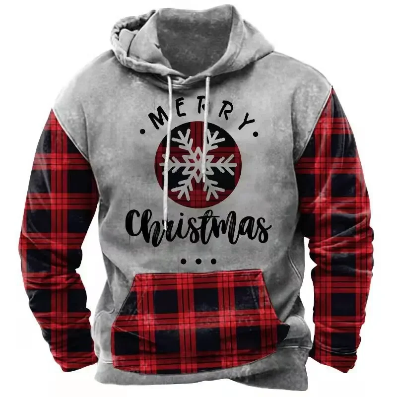 For Men Vintage Christmas Hooded Sweatshirt Autumn And Winter Daily Men Clothing Comfortable Breathable Male Tops Easy Matching