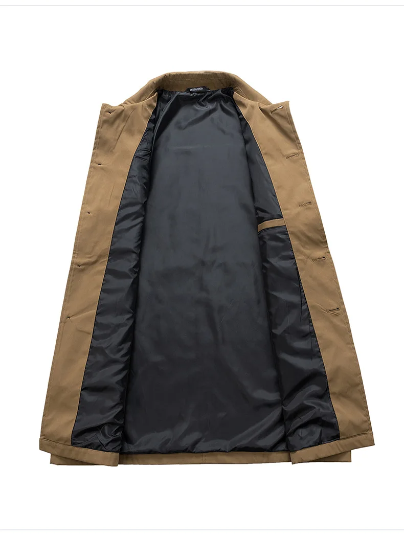 معطف Balmacaan الجديد للرجال لعام 2025، معطف طويل مع ديكور برشام، معطف عصري للربيع والخريف، ملابس خروج فضفاضة #3