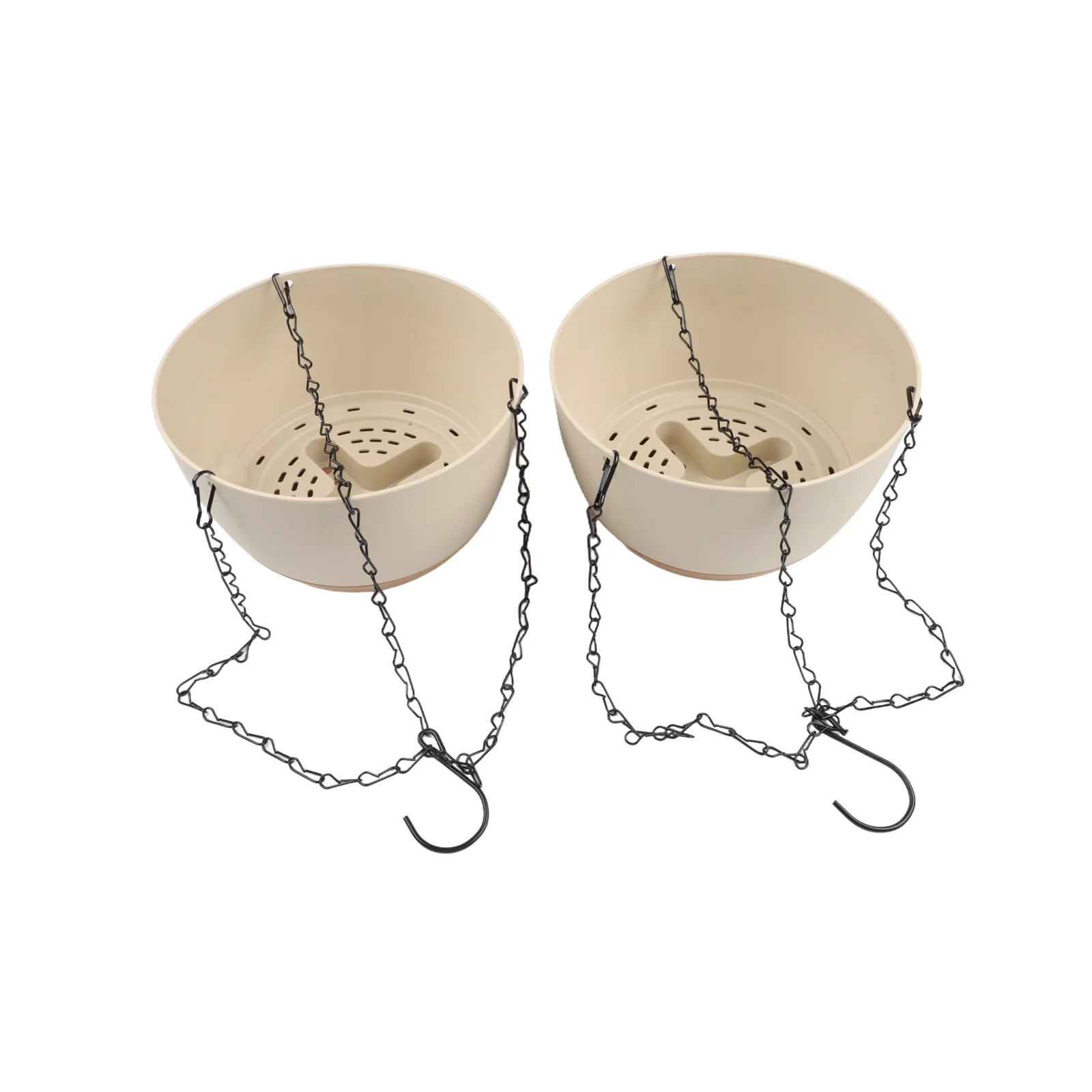 Indoor and Outdoor Hanging Flowerpot with Chain and Drainage Holes Featuring Self Watering Reservoir for Easy Plant Maintenance
