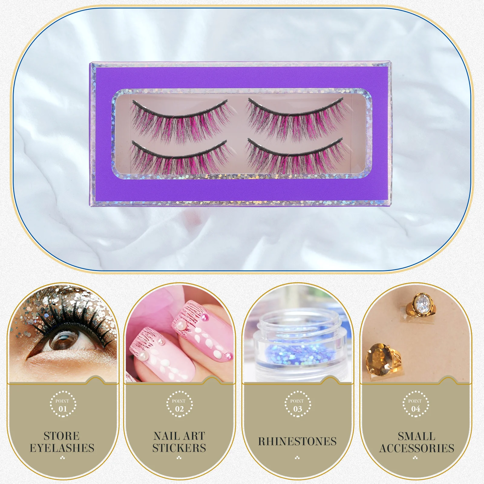 

12 Pcs Artificial Nails Storage Case Compact Durable Design Protects False Nail Pieces Eyelashes Accessories Safe Surface