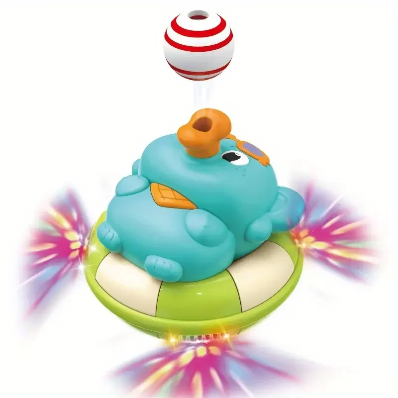 لعبة الموسيقى التفاعلية على شكل ضفدع الفيل مع أضواء وأصوات كرة عائمة للعب الحسي متعدد الوظائف مع ألعاب موسيقى نفخ الهواء
