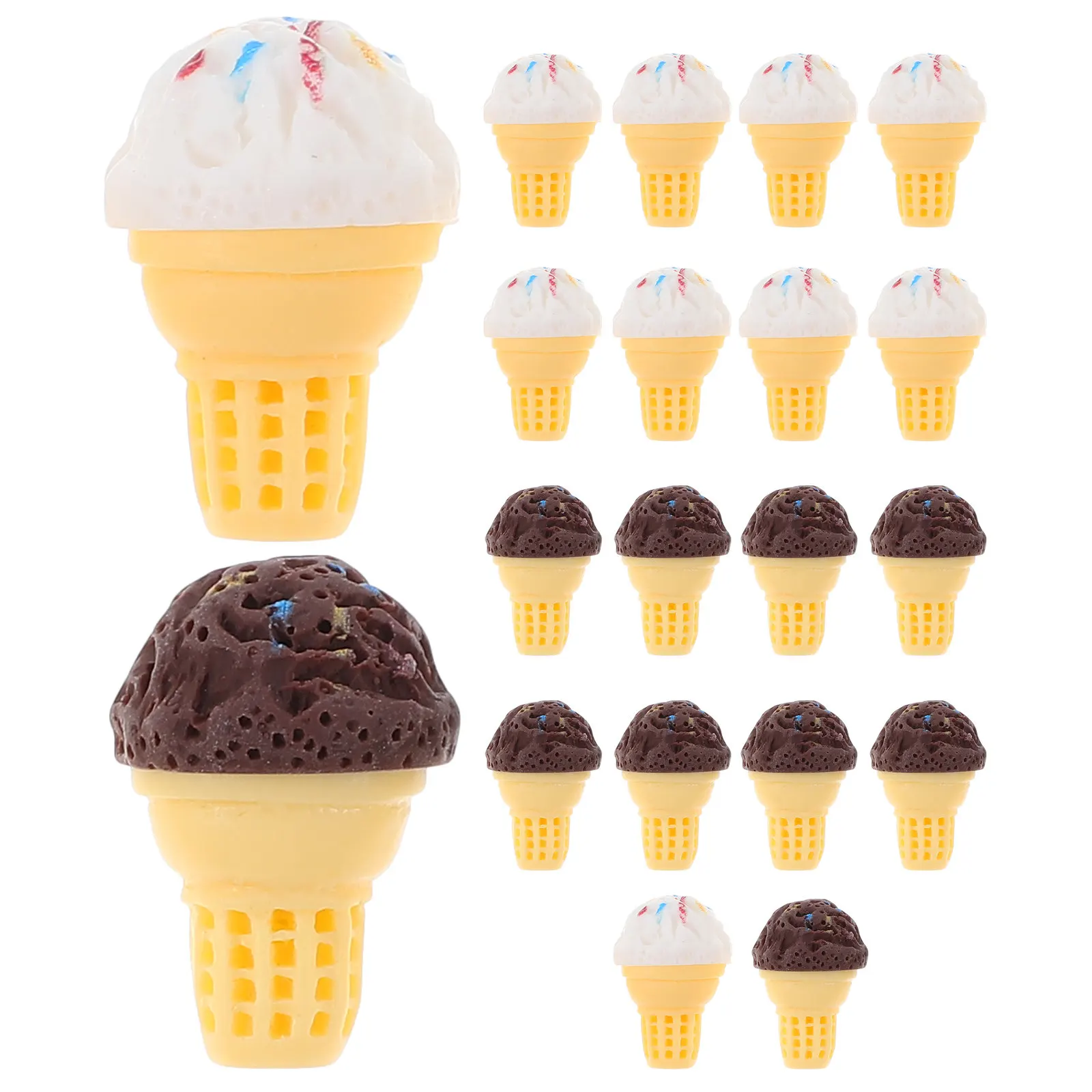 

20 шт. миниатюрных фигурок мороженого из смолы, реалистичные имитации десертов для декора чехлов для телефонов своими руками