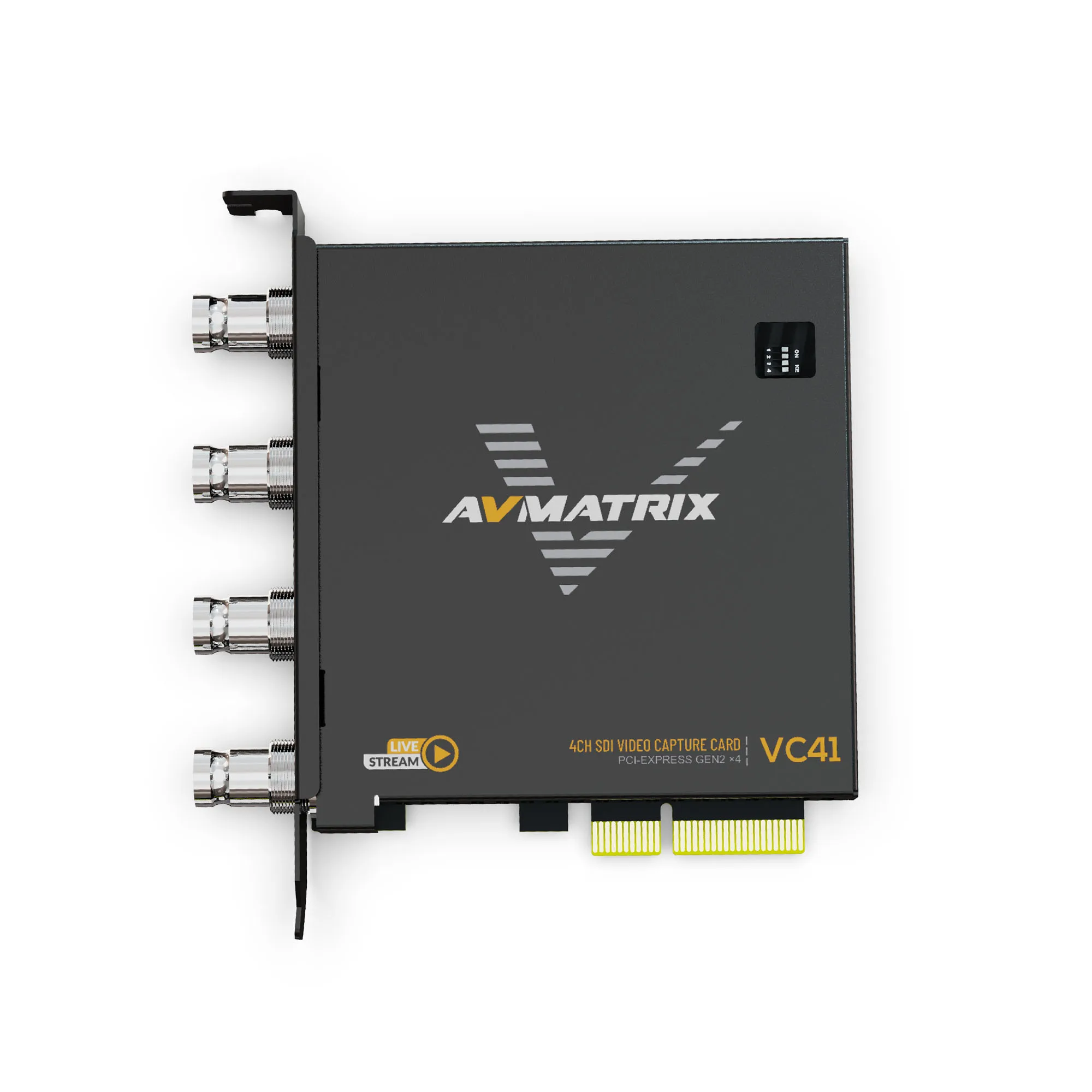 Avmatrix VC41 4-Channel 3G HD SDI PCIe 2.5GB/s Video Capture Card for Full HD 1080p OBS XSplit Live Streaming Computer Capture