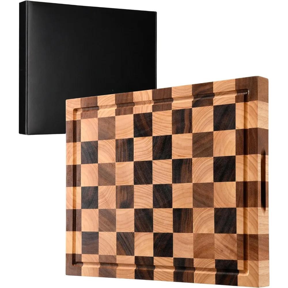 

CASANIER Acacia Wood Cutting Board - 1.5” Thick Extra Large Butcher Block, Reversible Chopping Board with Juice Groove