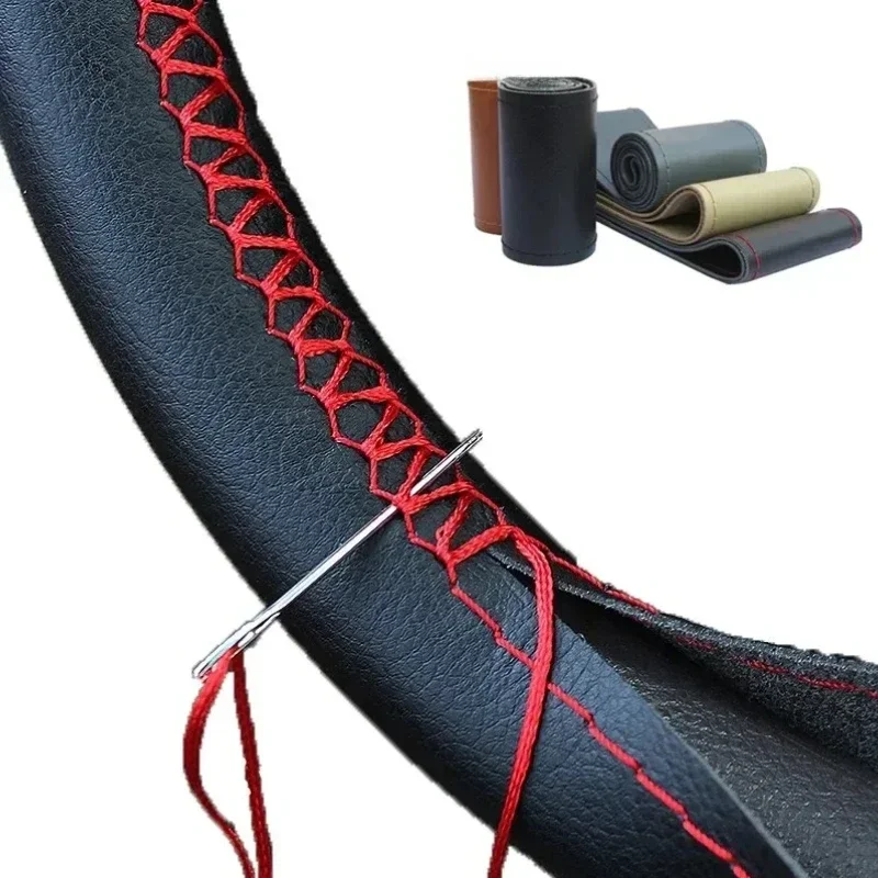 Car Steering Wheel Braid Cover Black Artificial Leather For Volkswagen VW Golf 7 Mk7 Touran Up New Polo Jetta Passat B8 Tiguan image 2