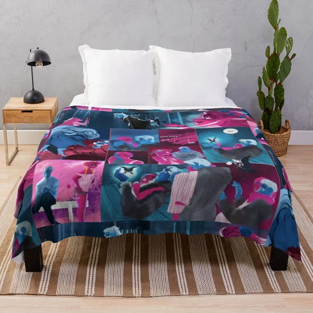 Lore Olympus Persephone and Hades Collage Webtoon Art Throw Blanket Fashion Sofas Bed covers Blankets