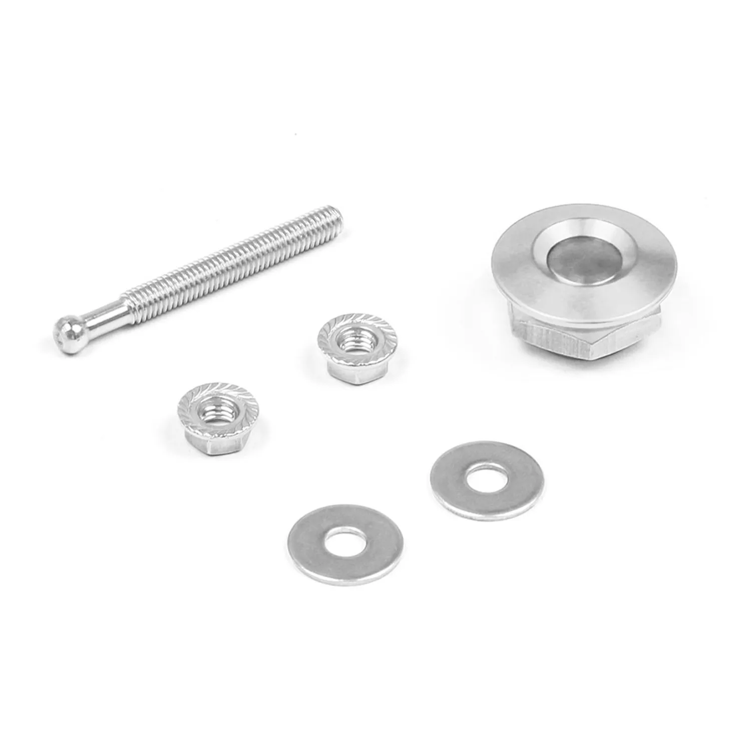 

2Pcs Universal Silver Push Button Quick Release Hood Pins Bonnet Lock Clip Latch Bumper License Plate Lock Clip Auto Accessories