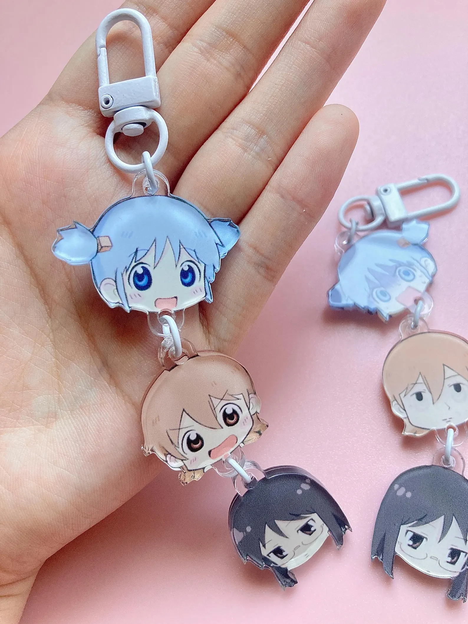 Nichijou keychain Mio Yuko Mai fanart fanmerch funny charm Acrylic handmade