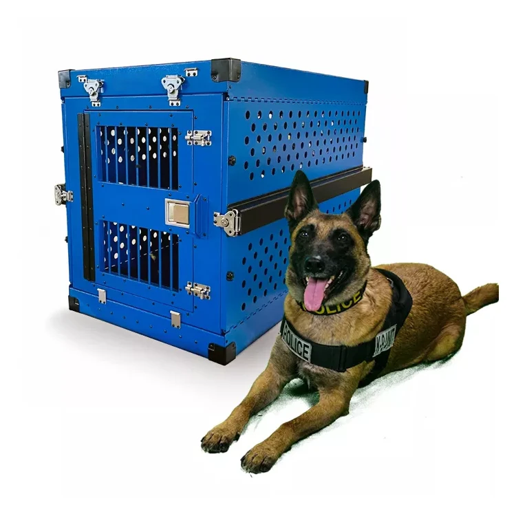 

Custom Logo High Quality Aluminium German Shepherd XL Large Collapsible Dog Travel Crate Folding Pet Dog Kennel Cage