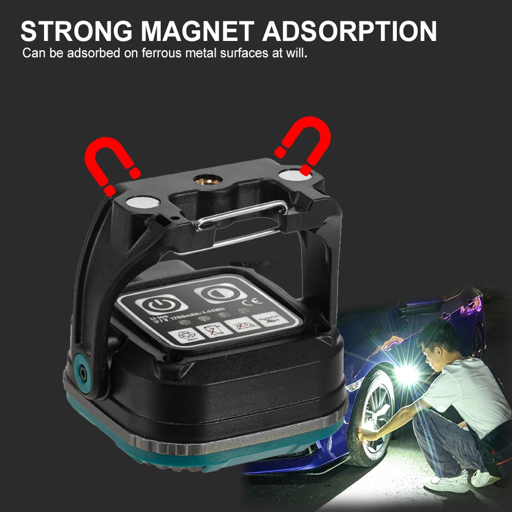 Asafee W8129-4 Mini Multifunctional Work Light Ultra 12 Light Modes Portable Lamp Waterproof Bracket Outdoor Camping Flashlight