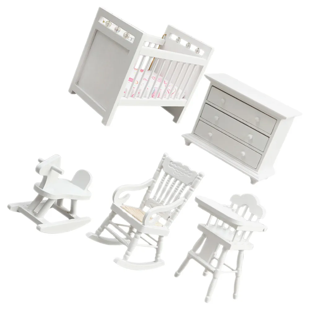 

1 set 1 Set House Mini Furniture Set Colorful Elegant Realistic Bedroom Layout Props For House Decoration Miniature Furniture