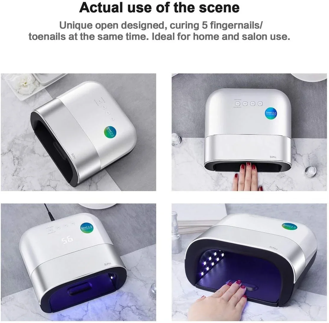 LED Nagellampe, 48W Professioneller Gel Lampe Nageltrockner für Gelpolitur-Härtungslichtmaschine, mit automatischem Sensor und L