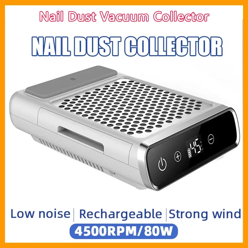 

Мощный пылесборник для ногтей, профессиональный пылесборник для ногтей с многоразовым фильтром, маникюрное оборудование, регулируемая скорость