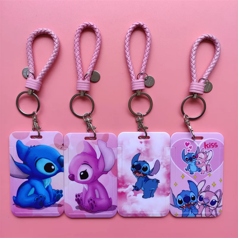 

Disney Stitch Wrist ID Badge Card Holders Women Business Credit Card Holder Kid Student Bus Campus Card Cover Case