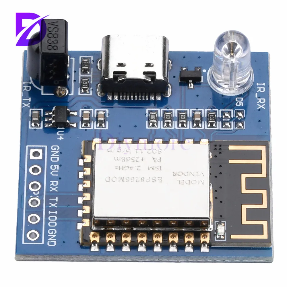 5/1Pcs ESP8266 적외선 방출 수신 NEC 명령 WIFI 전송 모듈 개발 보드 보드 ESP-12F 모듈 TYPE-C
