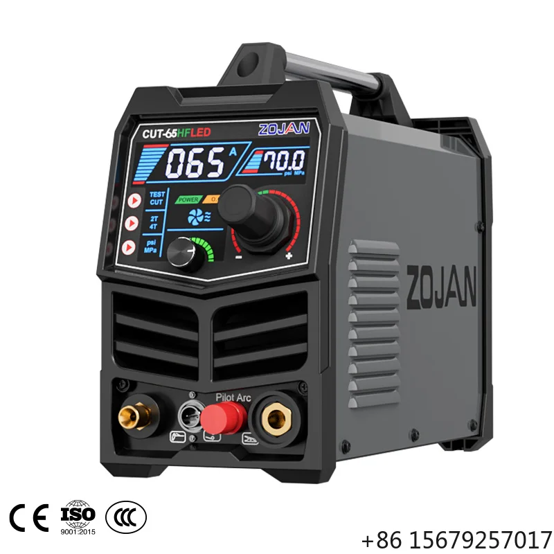 ZOJAN CUT-65HFLED Plasma Cutting Machine 110V/220V 3.3KW/6.2KW Cutting Thickness 15-21mm 35A/60A