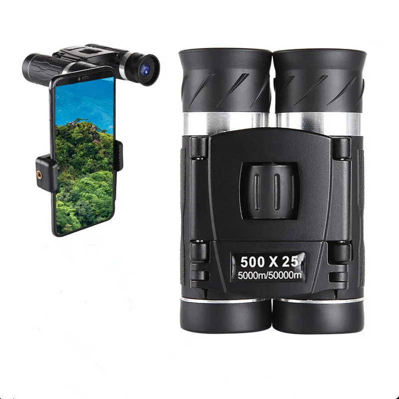 

500x25 High Power HD Low Light Level Night Vision Binoculars Portable Travel 5000M Long Range Folding Mini Telescope Optics