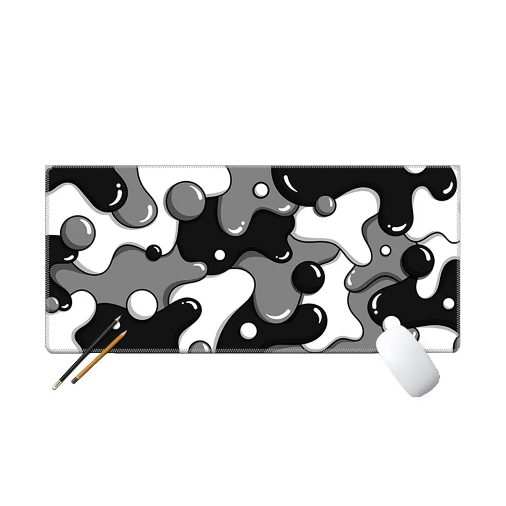 Gaming Mouse Pad Black White Camouflage Mice Mat Stain Resistant Non-Slip Rubber Base Mousepad Mechanical Keyboard Mouse Mat