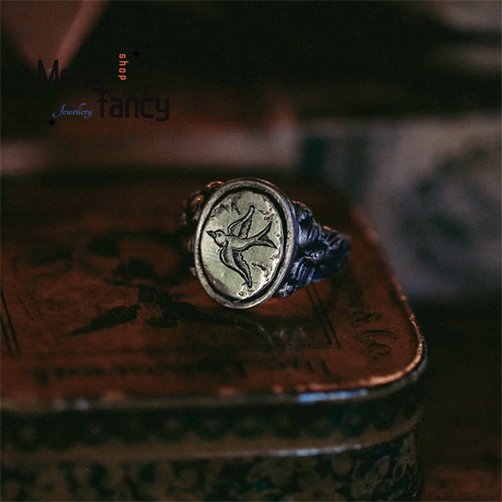 

Retro Style Pattern Ring Handcrafted Band Original Design, Personalized And Trendy Ring Fashion Exquisite Elegant Jewelry Luxury