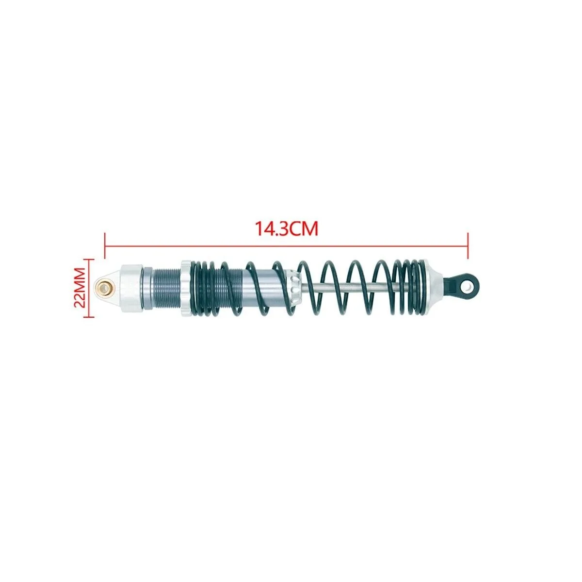 LCX Racing 1/7 RC Crawler Aluminum Front Rear Shock Set 143mm Black for Traxxas UDR Upgrades Parts Accessories