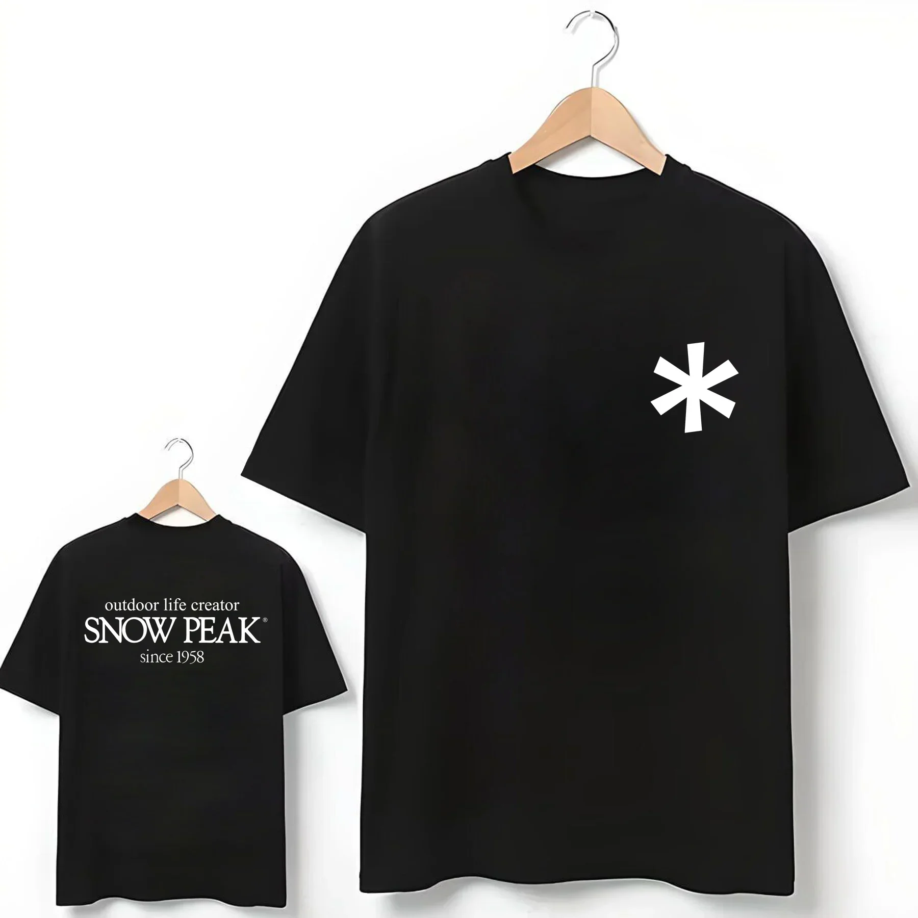 

2025 Fashion Tees Men T Shirt Double-sided Snow Outdoor Life Creator Peak Oversized T-shirt Graphic Youth Cloth Streetwear S-3XL