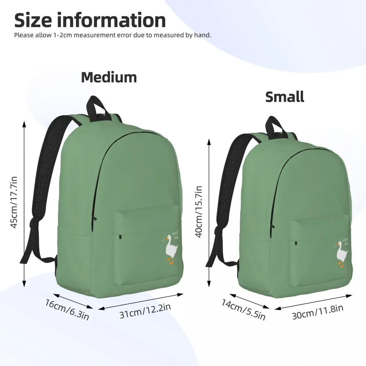 Honk Honk Goose Backpack Daypack Large Capacity Kids BookBag School Bag Shoulder Bags for Boys Girls