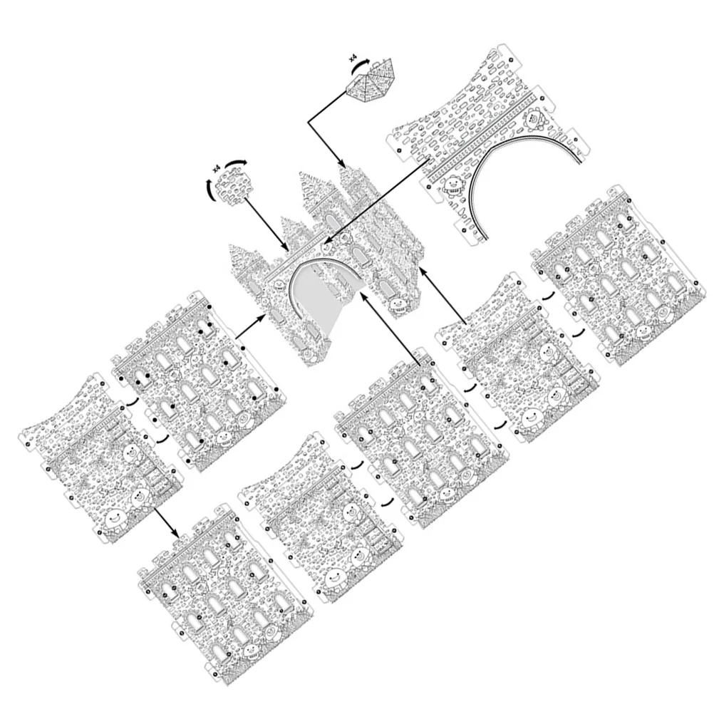 

1 комплект бумаги 3D замок раскраска DIY головоломка съемный дизайн творческий детский образовательный опыт окрашивания
