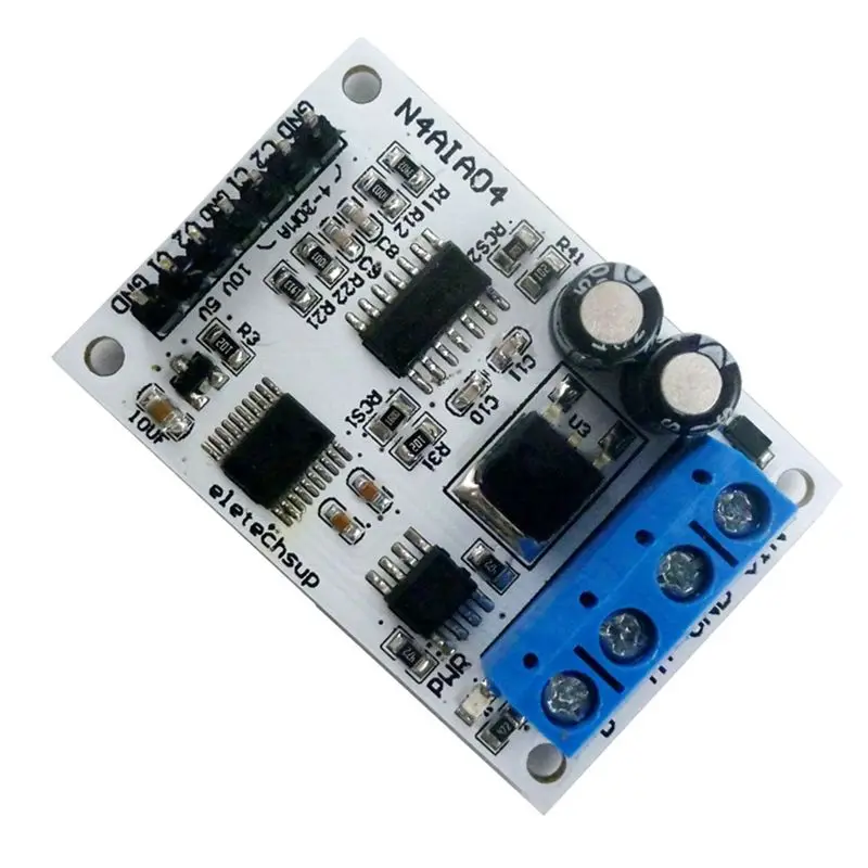 2X ELETECHSUP 4-20MA Voltage Signal Acquisition RS485 Modbus RTU Module For PLC Current Transmitter Measuring