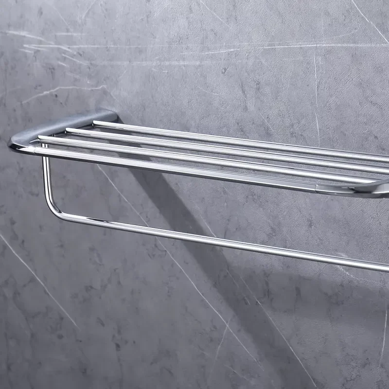 Thickened Modern Simplicity Wall-mounted Polished Punch-free Multi-Purpose Bathroom Toilet Towel Rack