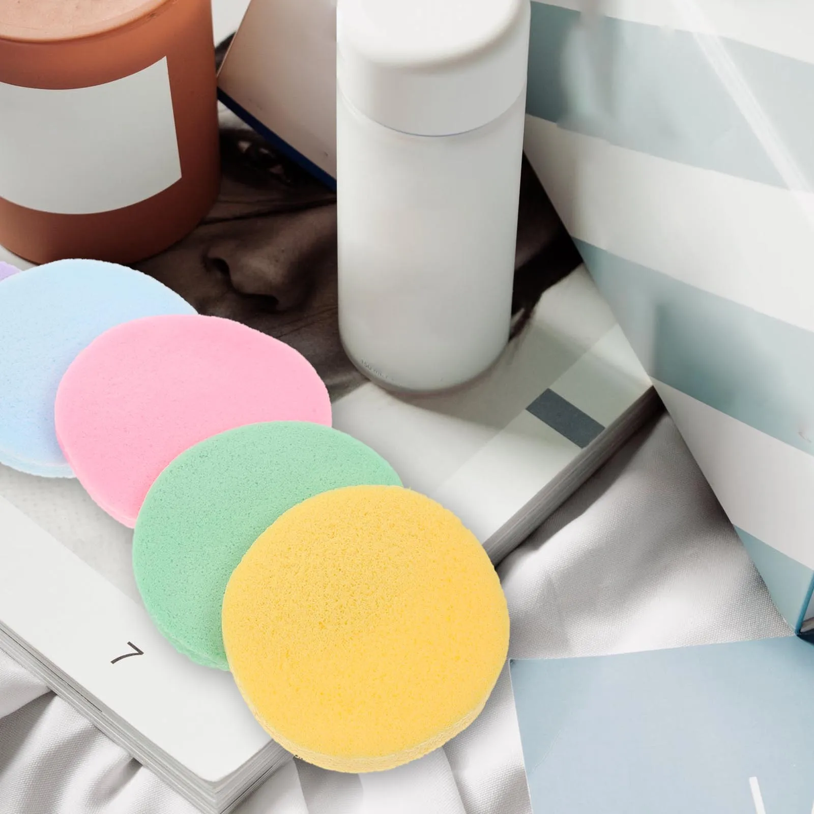 120 قطعة منصات تنظيف الوجه مزيل ماكياج الإسفنج التطهير العميق العناية بالبشرة الإسفنج لأداة غسل الوجه الحساسة #6