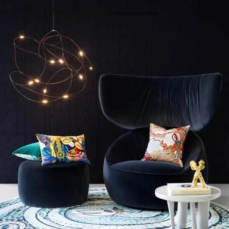 Chromium   Chandelier LED Firefly Pendant Light for Hotels Villas Restaurants Living Room Designer Lamp view 5