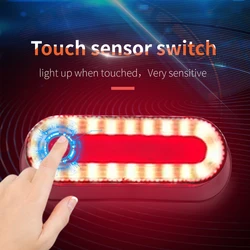 Touch Switches Moto Helmet light Luces Para Casco Bike Taillight Motorcycle Helmet Safety Signal Warning Rear Lamp Waterproof