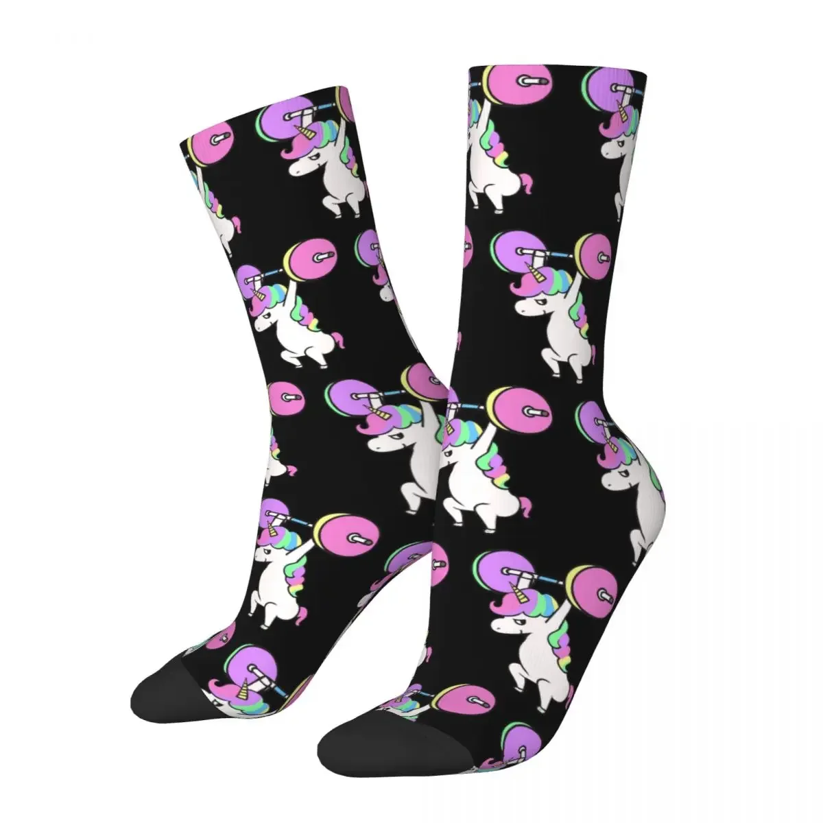 

The Snatch Weightlifting Unicorn Socks Harajuku Sweat Absorbing Stockings All Season Long Socks Accessories for Man Woman Gifts