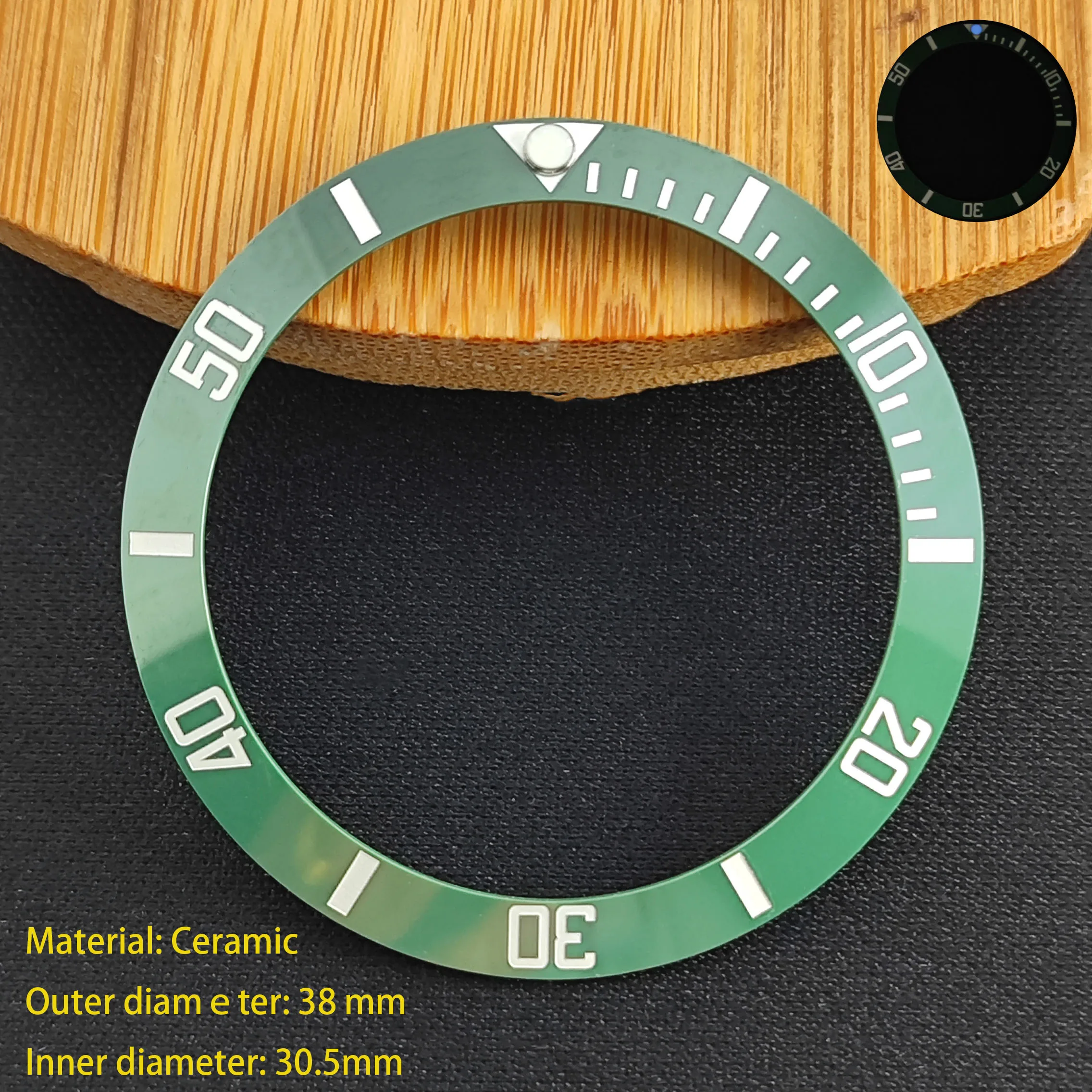 38mm luminous bezel is suitable for High Quality ceramic inserts with an inner diameter of 31.5mm in 40mm case accessories