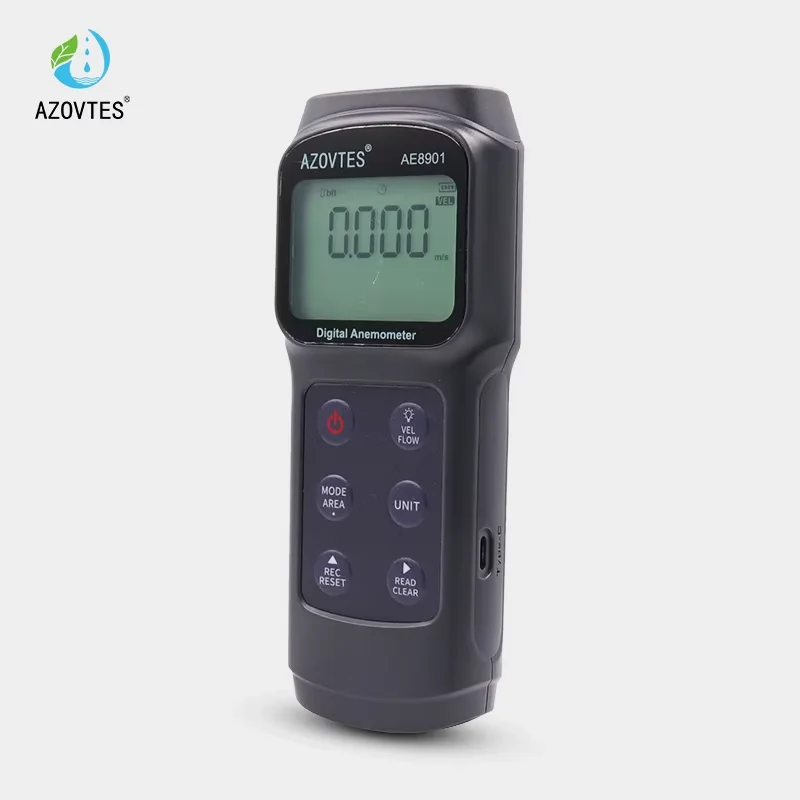Factory Direct Sales Handheld Anemometer Pocket Outdoor Impeller Wind Speed Meter 0.1m/s Resolution -10~50 Multi-Unit