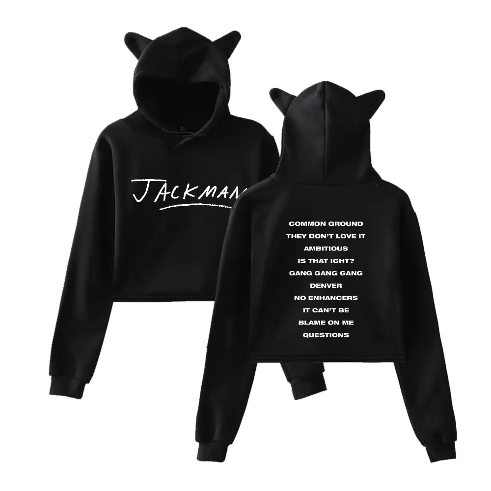 

Jack Harlow Merch Trendy Hoodies Sweatshirt for Girls Cat Ear Crop Pullover Suitable for Everyday Wear