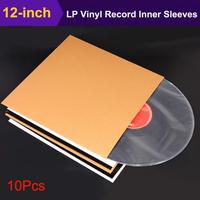 10Pcs 12 Inch Vinyl Records Sleeve LP Record Cover Resealable Outer Sleeves Composite Kraft Paper Bag Vinyl Record Storage Bags