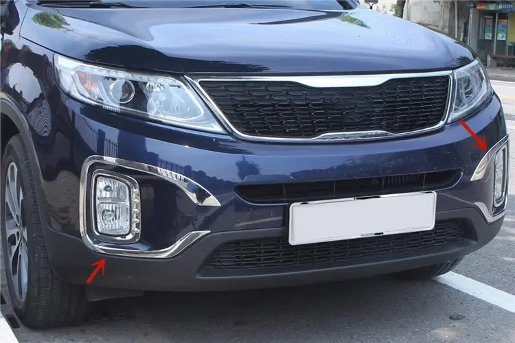 

For Kia Sorento 2013-2014 ABS Chrome Front and rear fog lights decorative frame protection decorative car accessories