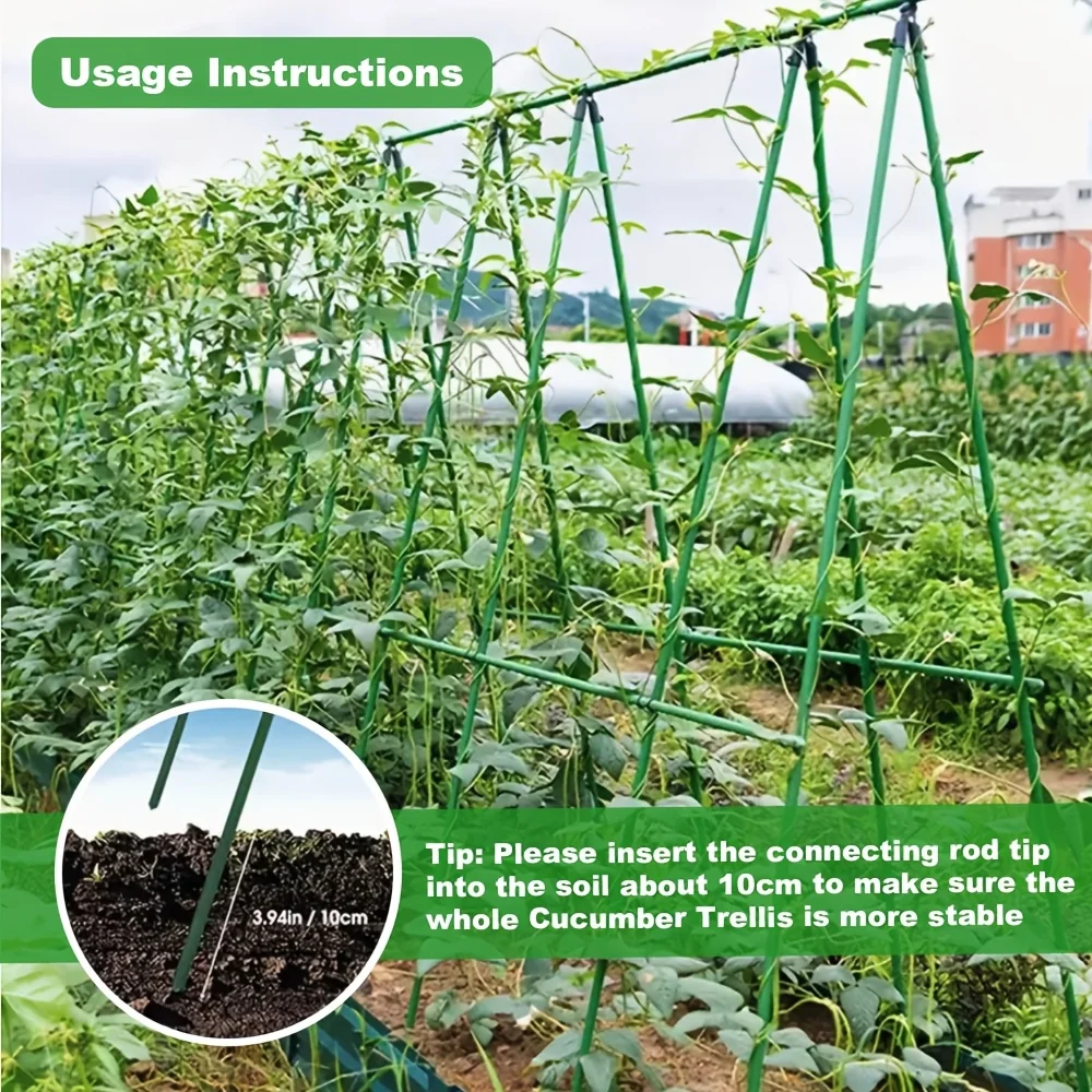 

61-piece garden support pole set, 180.01 cm x 180.01 cm, with non-slip texture for easy climbing, suitable for vegetable gardens