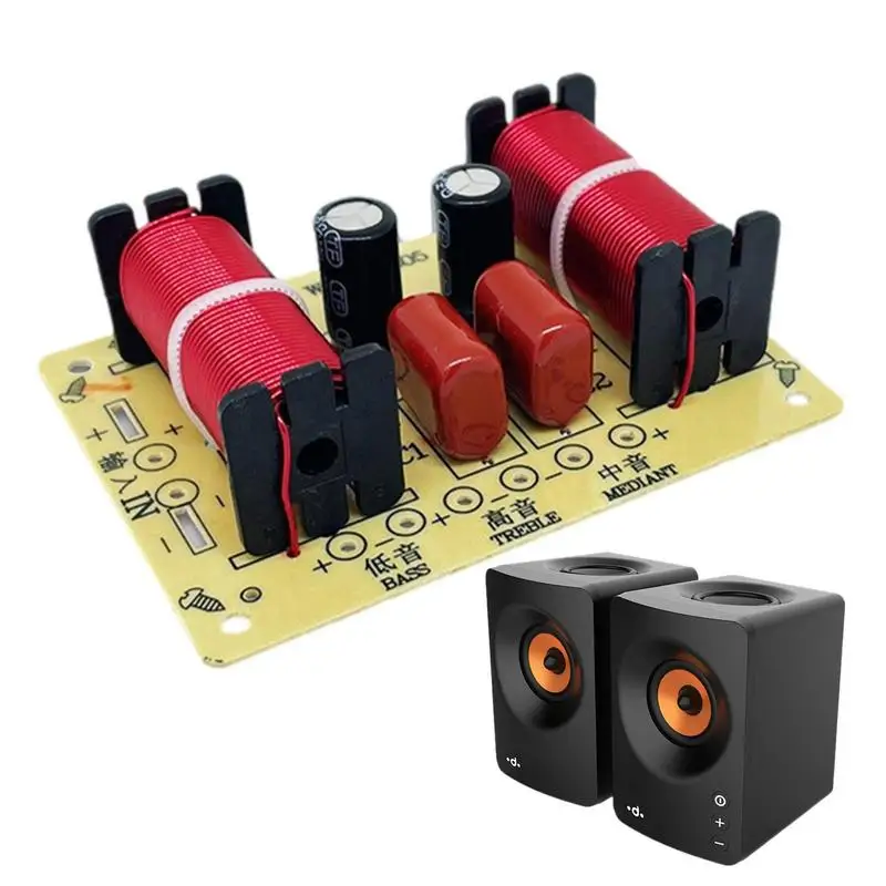 150W 3-Way Audio Hifi Filter Circuit Board Stereo Speaker Crossover Filters Treble/Alto/Bass 3 Unit Frequency Dividers For